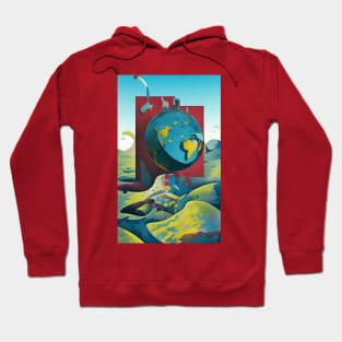 Flat Earth. Modern art Hoodie